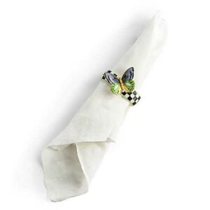 Butterfly Toile Napkin Rings, Set of 4