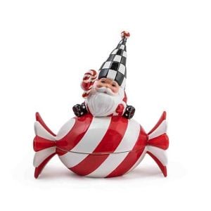 Peppermint Candy Lidded Dish