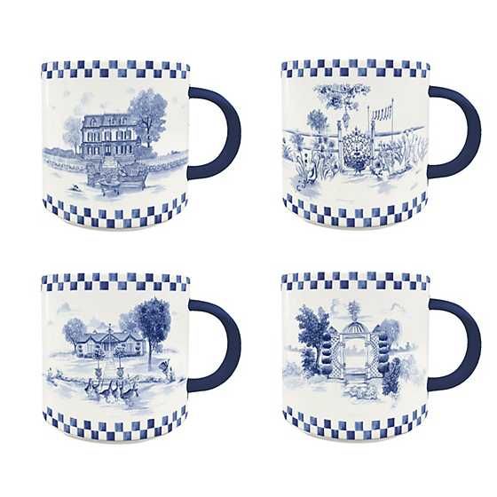 Royal Toile Mugs - Set of 4