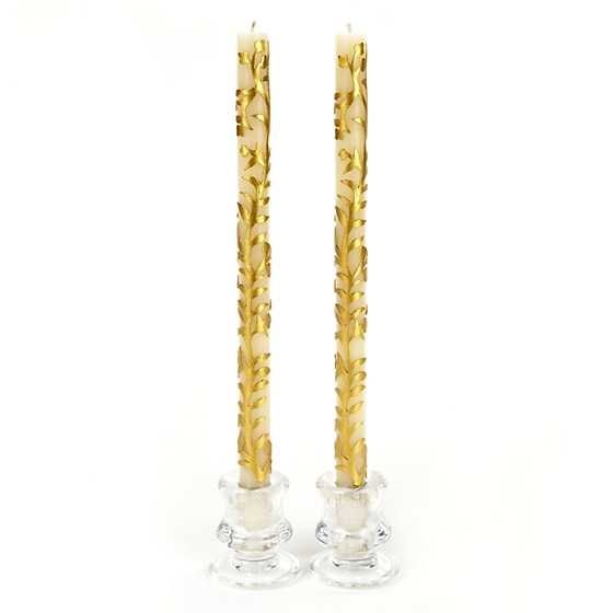 Vine Dinner Candles - Gold - Set of 2