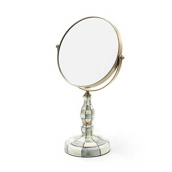 Sterling Check Enamel Vanity Mirror