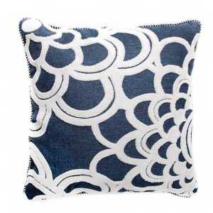 Geo Flower Outdoor Accent Pillow - Navy