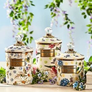 Wildflowers Enamel Medium Canister - Blue