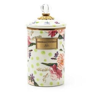 Wildflowers Enamel Large Canister - Green