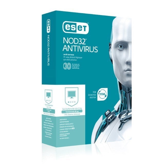 ESET NOD32 ANTİVİRÜS 1 KULLANICI 1 YIL