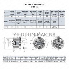 10'' 2 Ayak CNC Torna Aynası