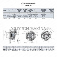 5'' 3 Ayak CNC Torna Aynası