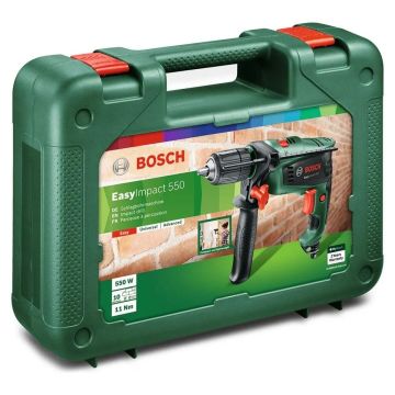 Bosch EasyImpact 550 Darbeli Matkap + Bosch 46 Parça Tornavida Seti + Bosch Sırt Çantası HEDİYE