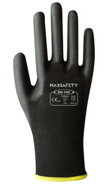 MAXSAFETY PU-100 POLYURETHANE COATING GLOVES (BLACK)