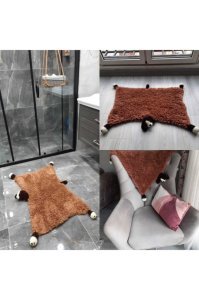Dörtayak Dekoratif Banyo Paspası-Gri