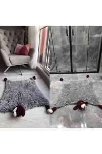 Dörtayak Dekoratif Banyo Paspası-Antrasit