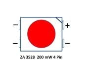Kırmızı 4 pin 625 NM 2V  200mW  ( ZA )
