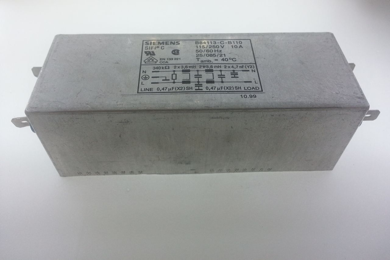 Line Filter 250V 10A (4*3.6mH / 4*470nF / 2*4.7nF)