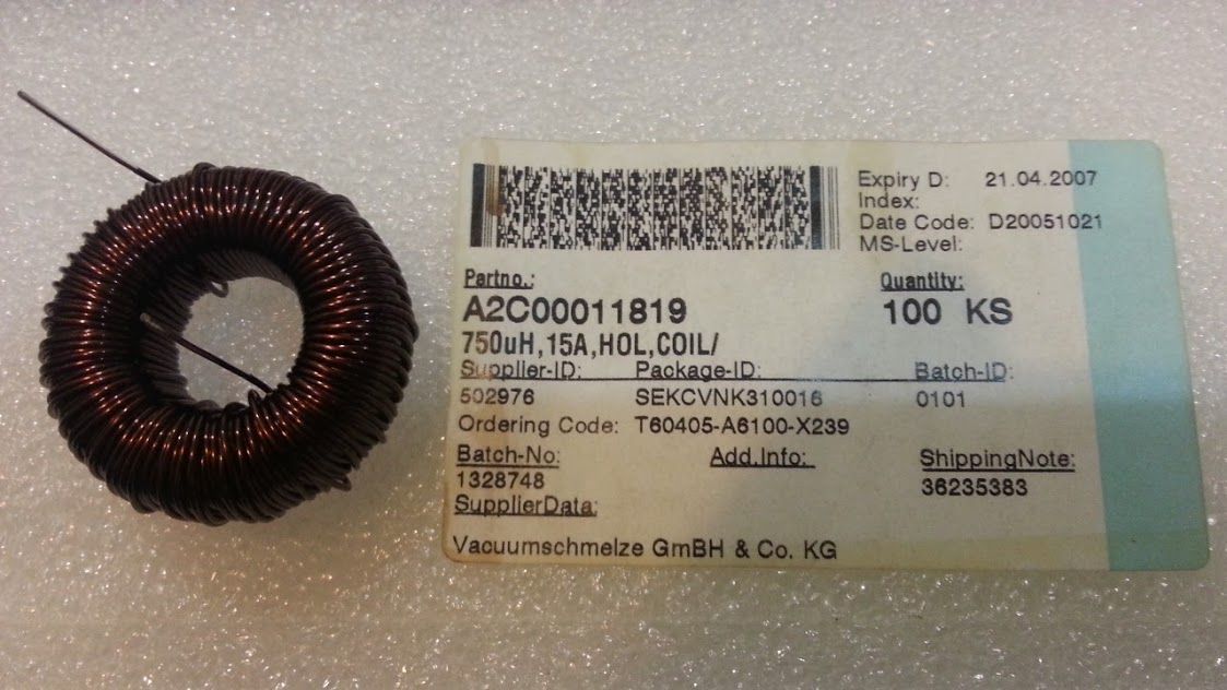 750 uH 15A Toroid Bobin T60405-A6100