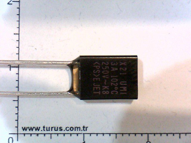102°C 3 Amper 250 Volt Termal Sigorta (X21 Thermal Cutoff)