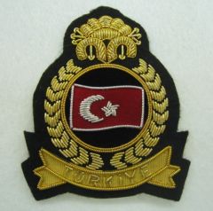 TÜRK BAYRAKLI BLAZER ARMA (siyah-altın)