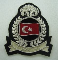 TÜRK BAYRAKLI BLAZER ARMA (siyah-gümüş)