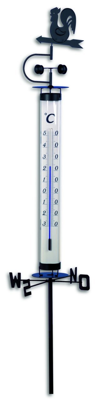 TFA 12.2035 Bahçe termometresi, horoz rüzgar gülü