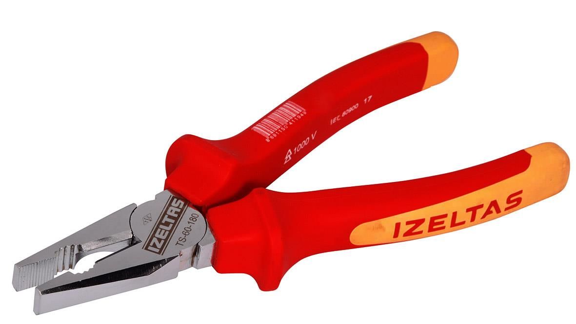İZELTAŞ 3020 12 6180 180 MM KOMBİNE PENSE ELEKTRİKÇİ İZOLELİ 1000 V
