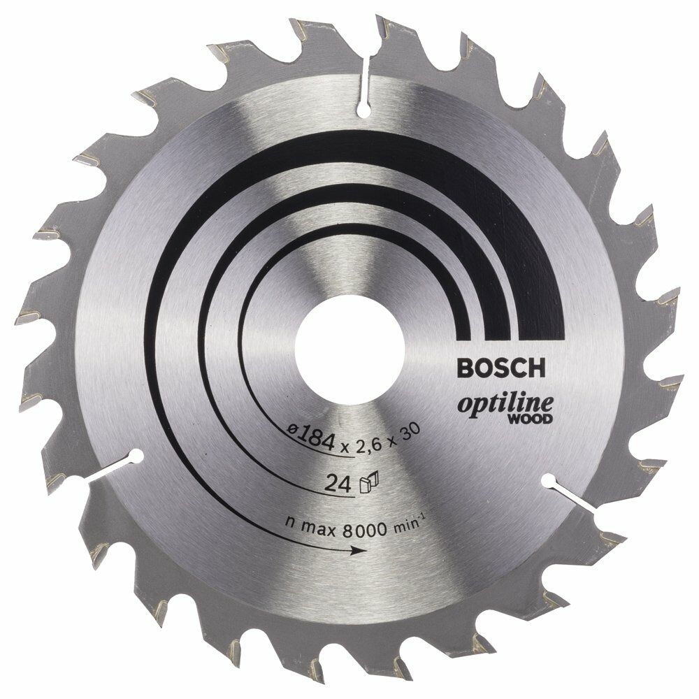 BOSCH - OPTİLİNE SERİSİ AHŞAP İÇİN DAİRE TESTERE BIÇAĞI 184*30 MM 24 DİŞ 2608640610