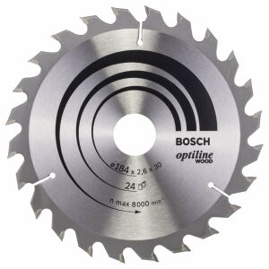 BOSCH - OPTİLİNE SERİSİ AHŞAP İÇİN DAİRE TESTERE BIÇAĞI 184*30 MM 24 DİŞ 2608640610