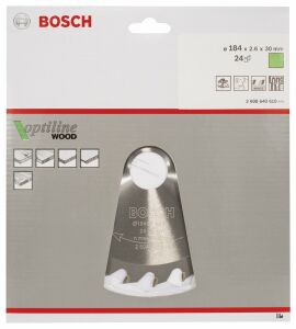 BOSCH - OPTİLİNE SERİSİ AHŞAP İÇİN DAİRE TESTERE BIÇAĞI 184*30 MM 24 DİŞ 2608640610
