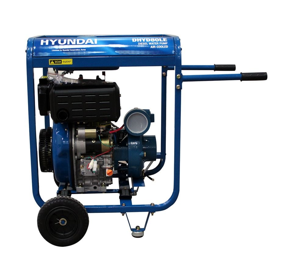Hyundai DHYD80LE Dizel Su Motoru 3'' Marşlı Döküm Pompa