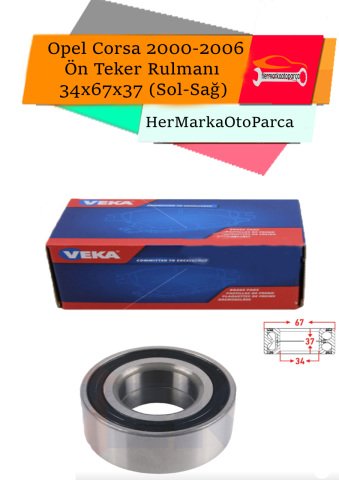 Opel Corsa 2000-2006 Ön Teker Rulmanı 34x67x37 (Sol-Sağ)