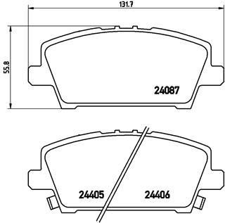 Honda Civic VIII 1.4 1.8 Fren Balatası Ön 1.4 1.8 Hb FN,FK Type-S 06-12 Brembo