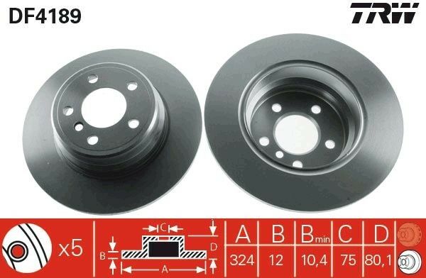 Bmw E53 X5 Arka Fren Diski 324mm 2000-2007 Tk.Sağ+Sol