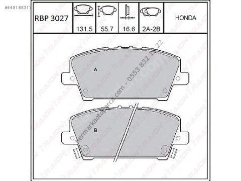 FREN BALATASI ARKA DISK CIVIC 02-16, CRV 02-05