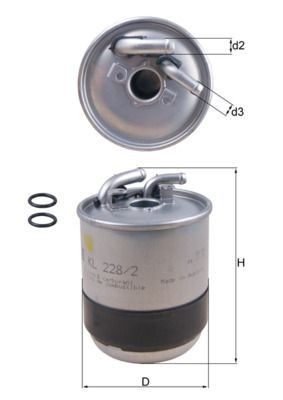 Mercedes W169 W245 A180 B180 Dizel 04- Mazot Filtresi Su Sensörlü KNECHT KL2282D