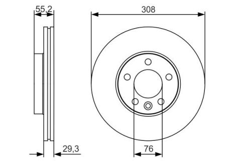 Vw T5 T6 Fren Diski Ön 308mm 2003-2024 Tk. Sağ+Sol Bosch