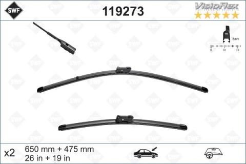 VW PASSAT 2014- SİLECEK SÜPÜRGESİ TK. 650mm+475mm SWF VALEO ORİJİNAL