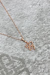 Yılan Desen Rose Gümüş Kolye