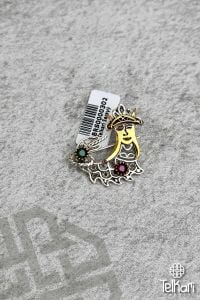 Şahmeran Doğal Taşlı Gümüş Broş