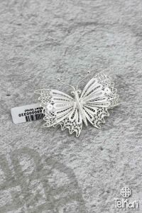 Kelebek El İşçiliği Telkari Gümüş Broş