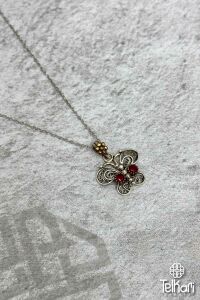Kelebek Model Oksitli Midyat Telkari Kolye