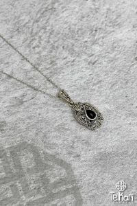 Onix Taşlı Gümüş Markazit Kolye