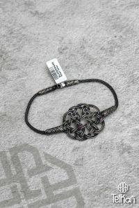 El Sarması Oksitli Unisex Kazaziye Gümüş Bileklik