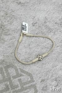 Unisex El İşçilikli Top Detaylı Kazaziye Gümüş Bileklik