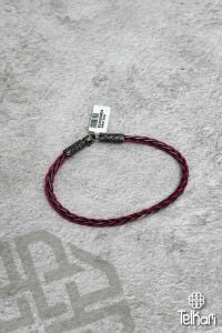 Pembe Detay El Örmesi Örme Unisex Kazaziye Gümüş Bileklik