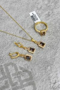 Sultan Taşlı Rose Gümüş Üçlü Set