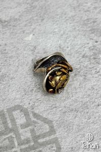 Otantik Model Doğal Taşlı Gümüş Yüzük