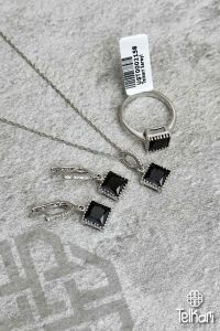Safir Taşlı Gümüş Üçlü Set
