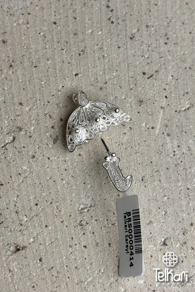 Şemsiye Gümüş Broş