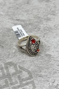 Safir Taşlı Gümüş Markazit Yüzük