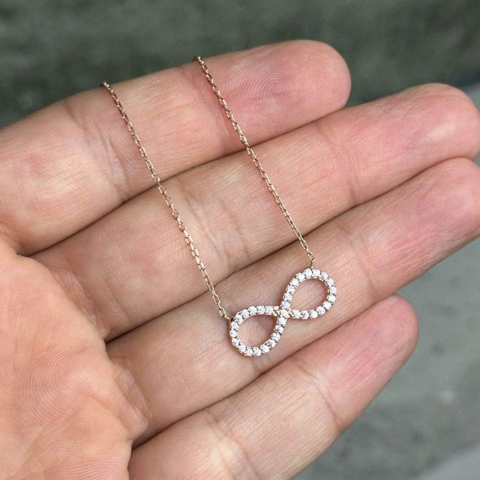 Rose Sonsuzluk Figürlü Gümüş Kolye
