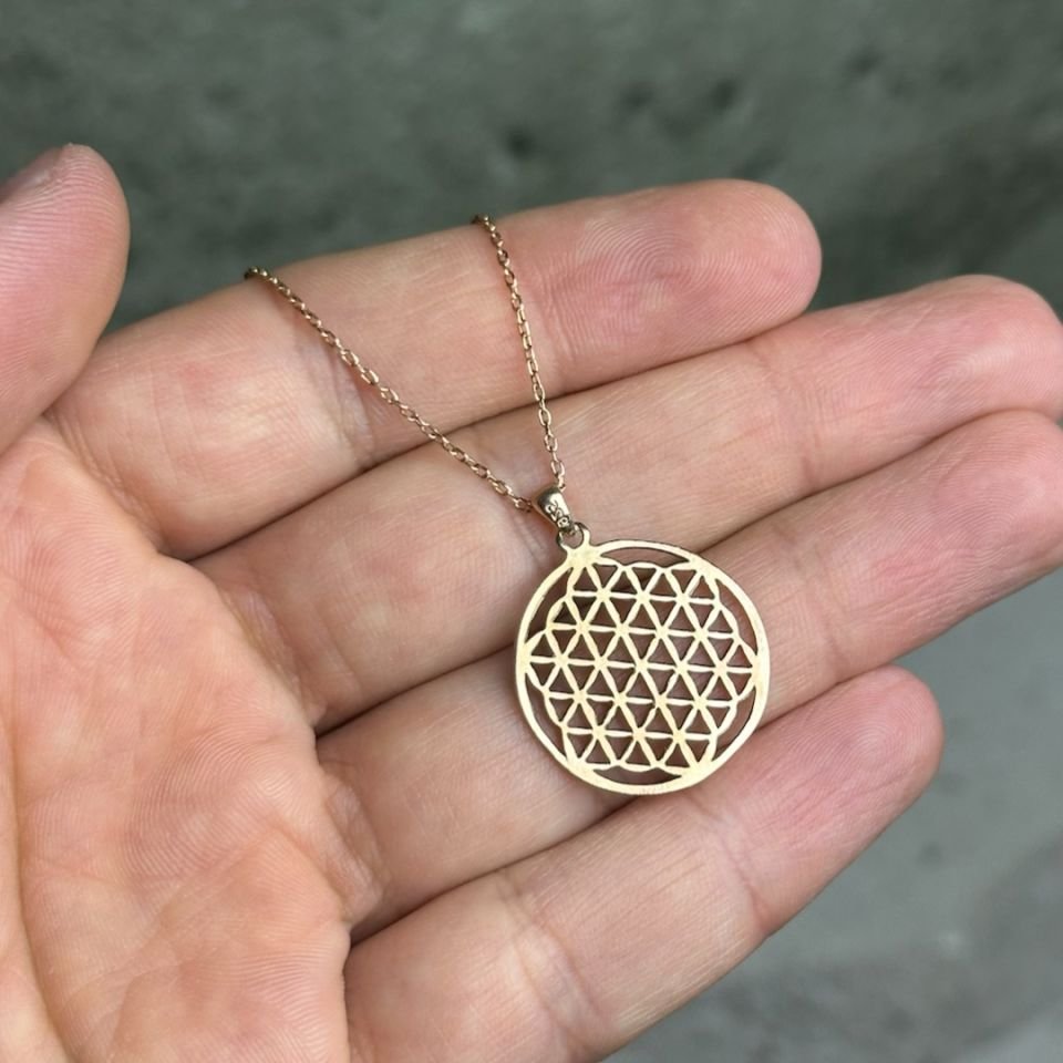 Rose Yaşam Çiçeği Gümüş Kolye