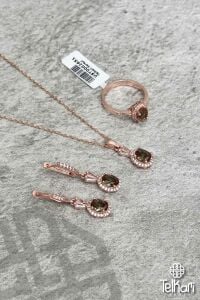 Küçük Oval Model Renk Değiştiren Sultan Taşlı Rose Gümüş Üçlü Set